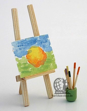 Easel and brushes