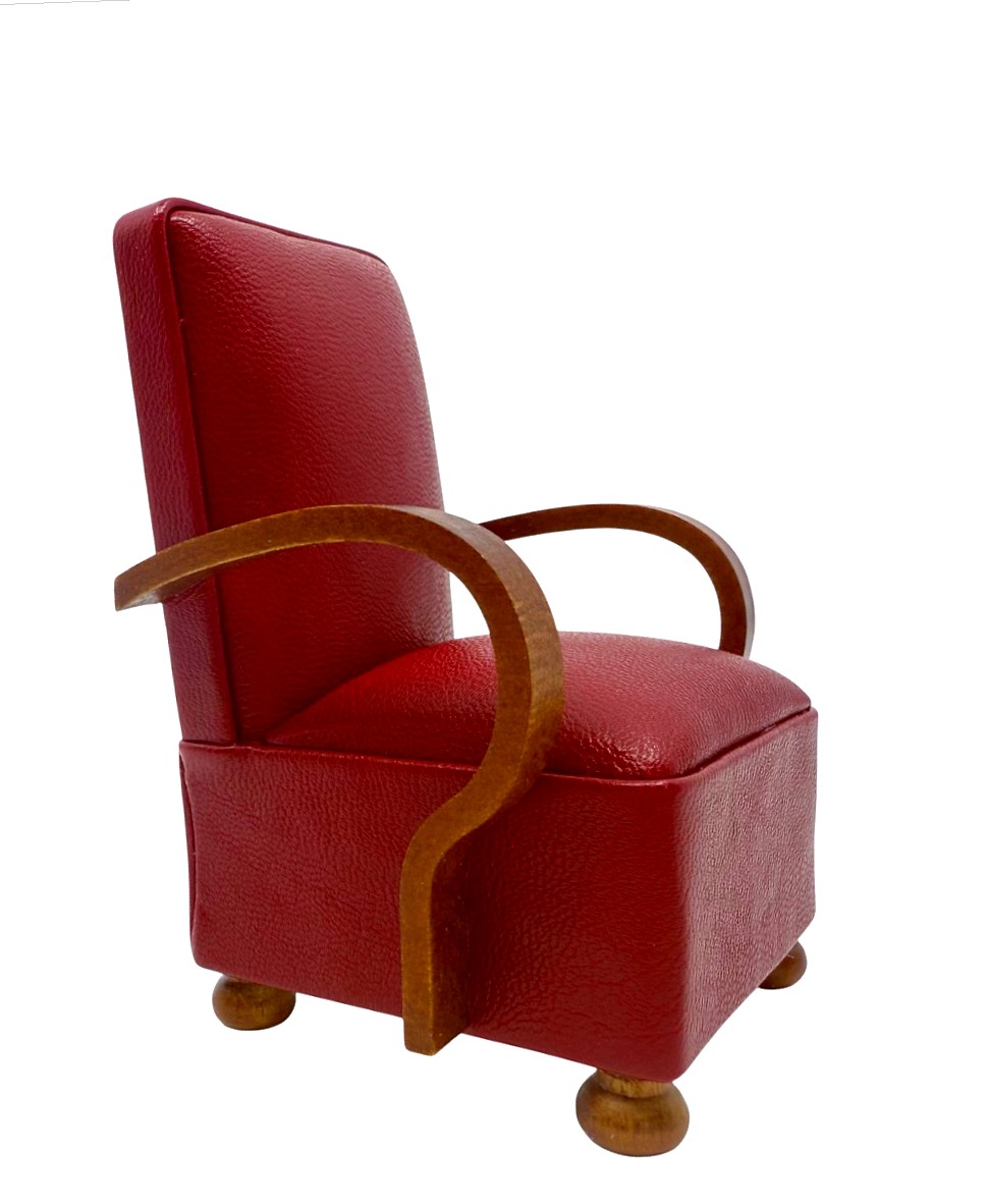 Sessel, weinrot | Wohn- und Esszimmer | Miniaturen für Sammler | Puppenhaus Miniaturen
