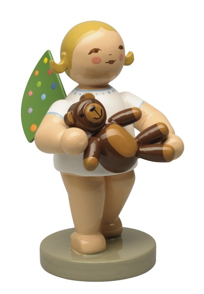 Engel mit farbigen Flügelpunkten und Teddy