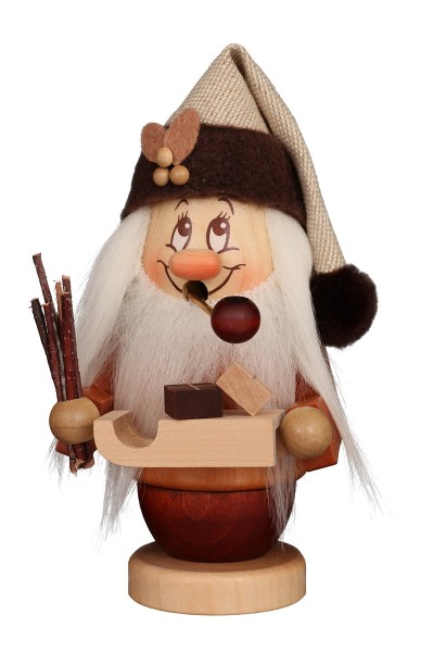 Dwarf Santa with sled - Smoking Man