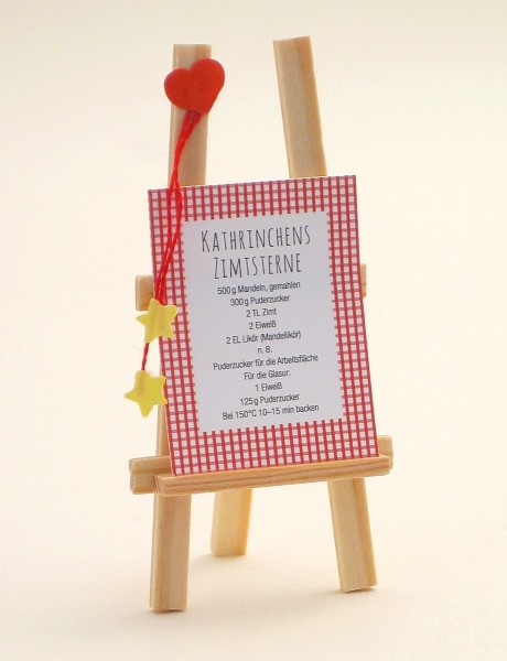 Easel with recipe