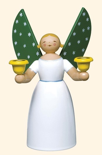 angel holding candles, white / 21 cm - not available in the USA