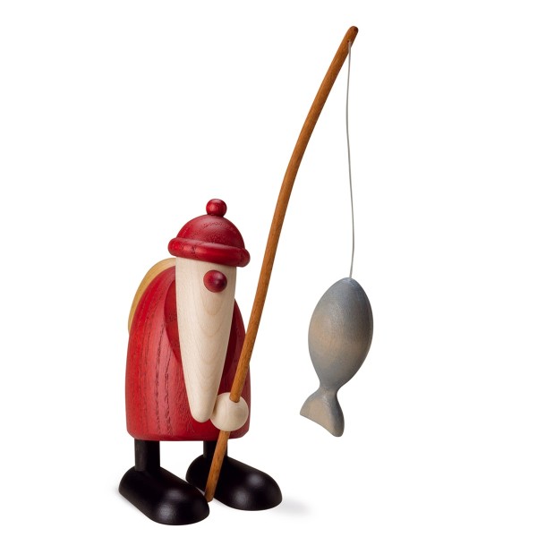 Santa Claus with fishing rod