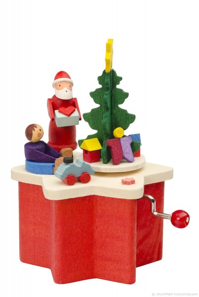 Music box with crank - Santa Claus