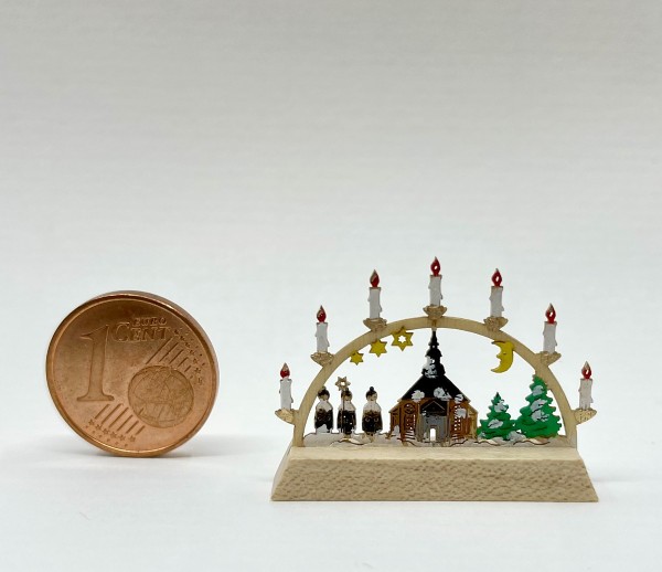 Miniatur - Schwibbogen, bunt | 3 cm