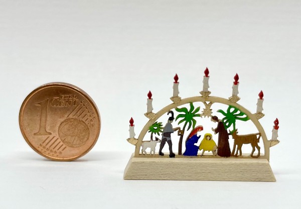 Miniatur - Schwibbogen, bunt | 3 cm