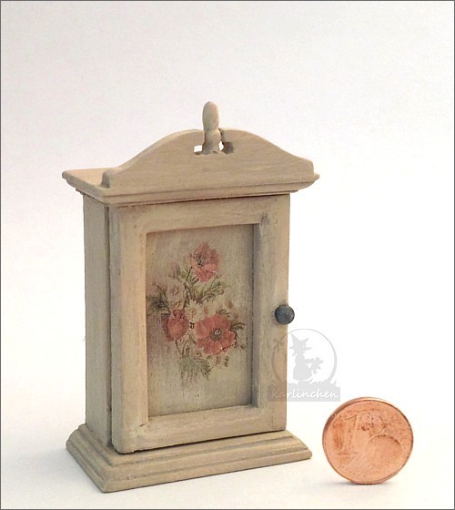 wall cabinet with flowers, shabby