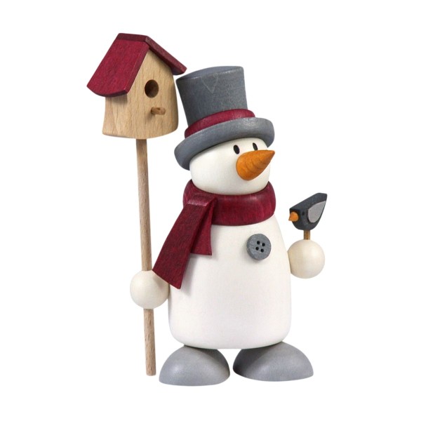 Schneemann Fritz mit Vogelhaus