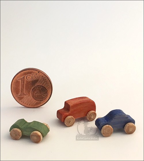 3 wooden cars