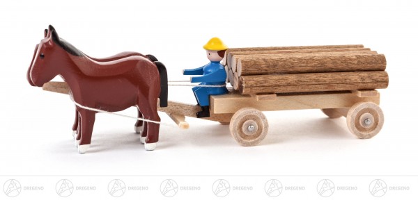 Pferdegespann mit Klötzerwagen