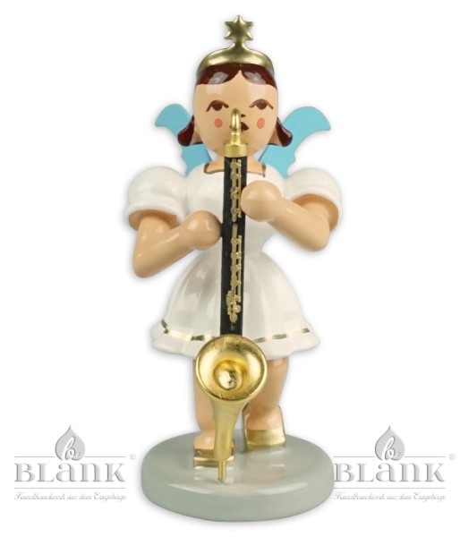 Angel with bass clarinet, coloured