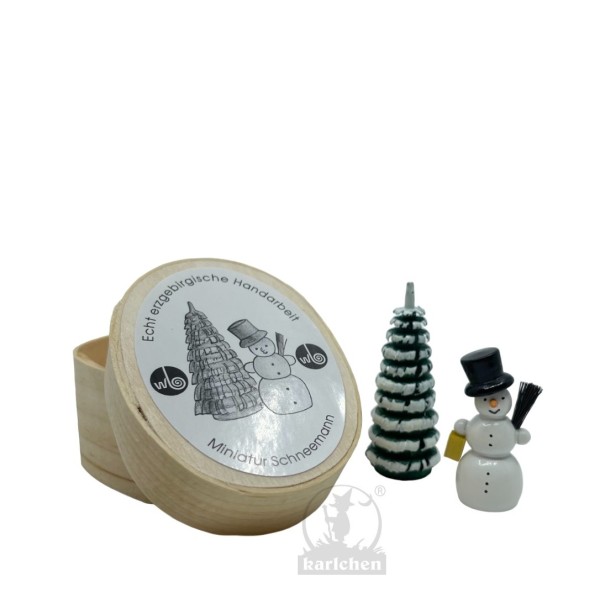 Splinter box with snowman and wooden tree