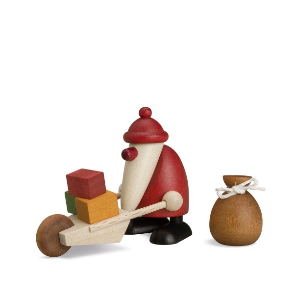 Santa Claus with wheelbarrow and bag - Miniature set 3