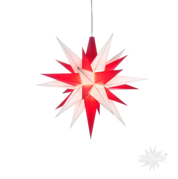 Herrnhuter® Plastic star for indoor use | 13 cm, white-red