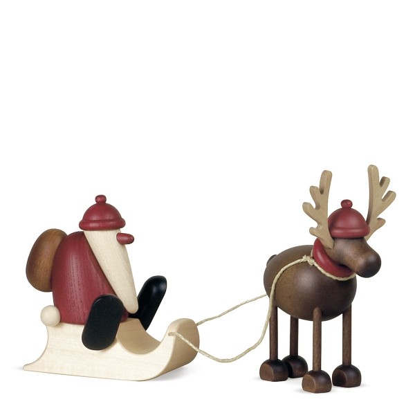 Rudolf the Reindeer with Santa Claus on a sledge