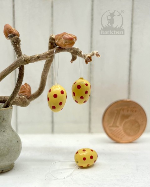 3 miniature hanging Easter eggs | 7 mm