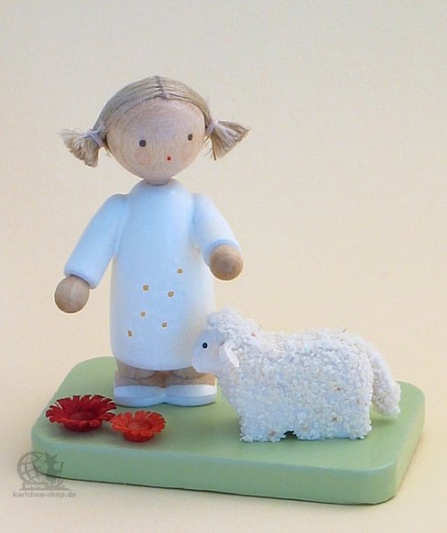 Girl with little lamb