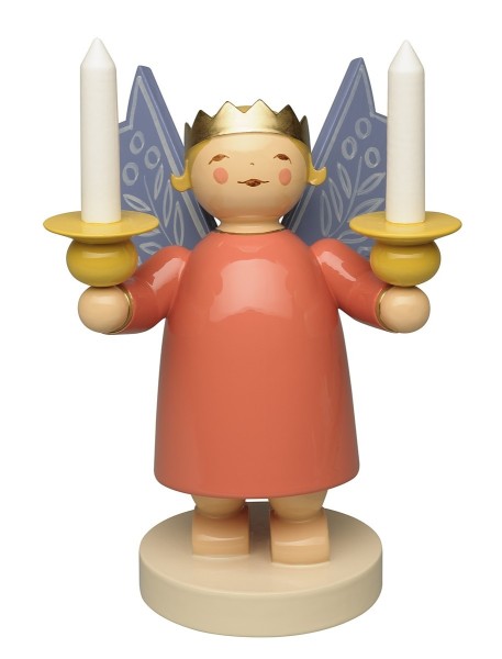 Angel wearing Crown, with wooden candles