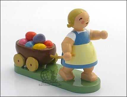 easter girl with cart