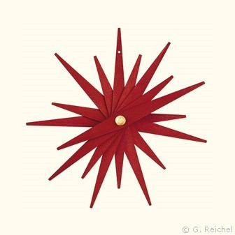 Ornament folding star, red