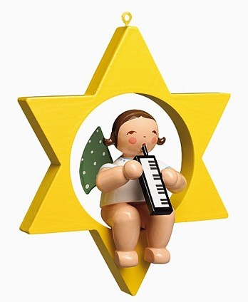 angel with melodica, in star