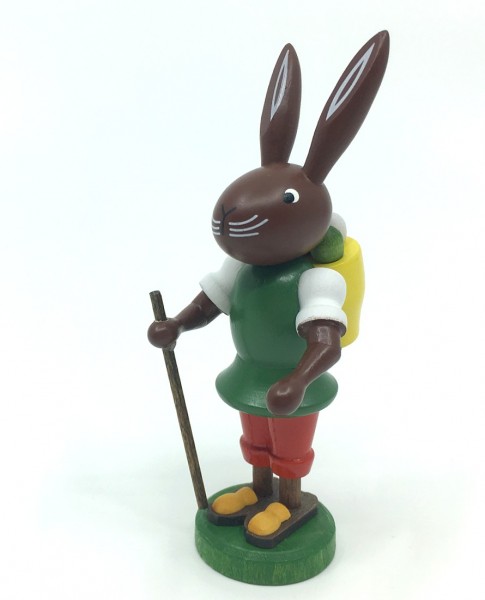 Bunny with backpack and walking stick