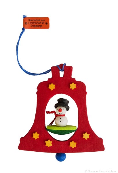 Bell with Snowman - Ornament