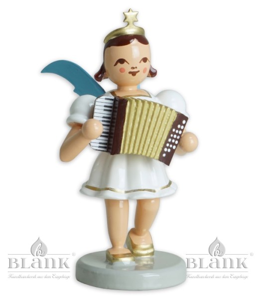 Angel with accordion, coloured