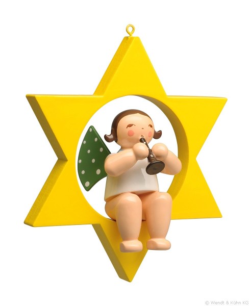 Angel with Clarinet, in star | small