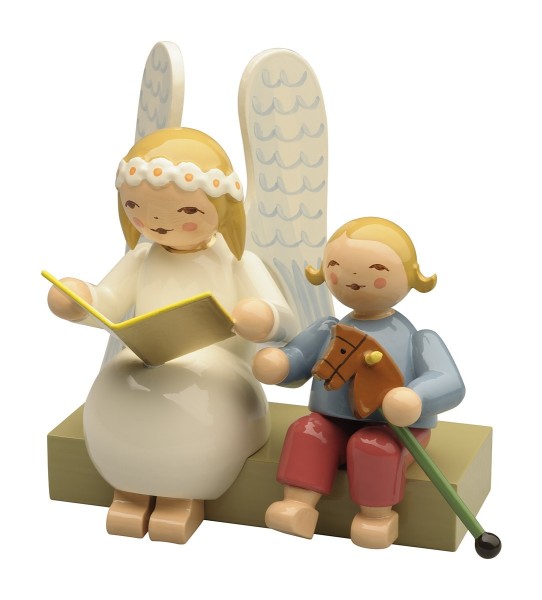 Marguerite Angel with Boy on Bench