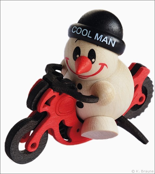 COOL MAN mit Rennmotorrad