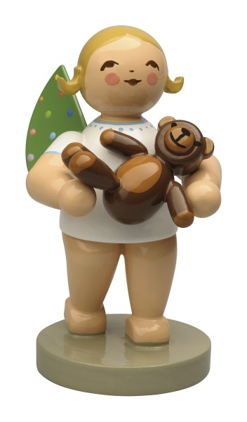 Engel mit farbigen Flügelpunkten und Teddy