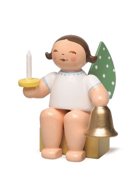 small angel with bell and candle