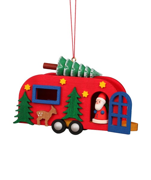 Wohnwagen mit Weihnachtsmann - Baumbehang
