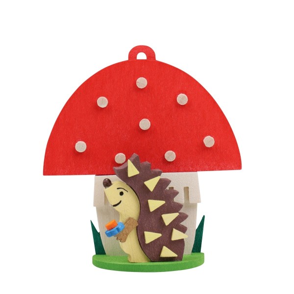 Fly agaric with hedgehog - Ornament